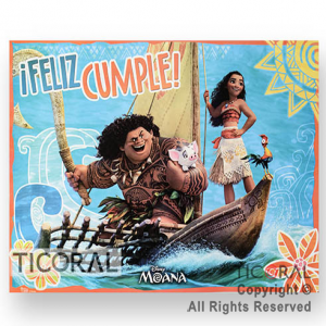 MOANA AFICHE FELIZ CUMPLE x1